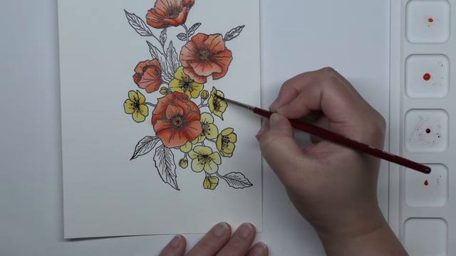 Watercolor Brush Marker Painting - Waffle Flower смотреть онлайн