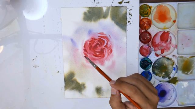 5 Minute Watercolor Painting Beautiful Rose