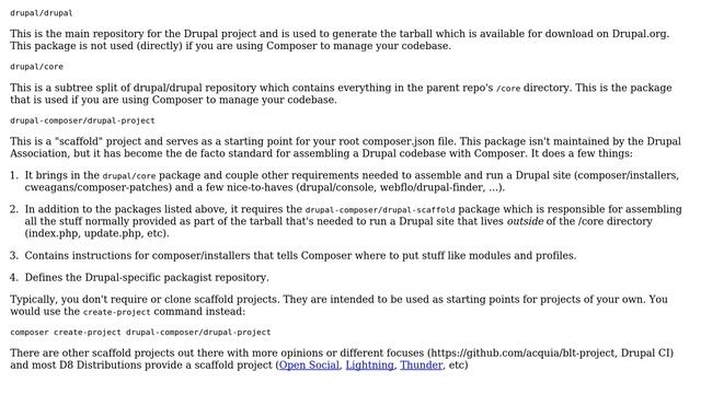 Drupal: What is the difference between drupal/drupal and drupal-composer/drupal-project packages? смотреть онлайн