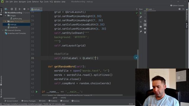 PyQt6 Tutorial - Making Wordle #2 - Adding A Title & Choosing A Random Word смотреть онлайн