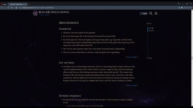 Перевод изменений обновления на русском | Last Epoch | 0.8.1 | Patch Notes смотреть онлайн