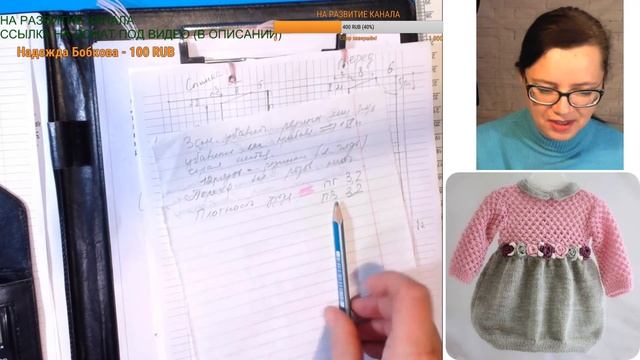 Платье спицами с юбкой баллон 4 ч Вязание Прямые трансляции смотреть онлайн