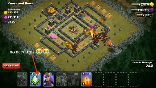 Cross and bows clash of clans no heroes required | How to 3 star easily tutorials | Baba Techplay смотреть онлайн