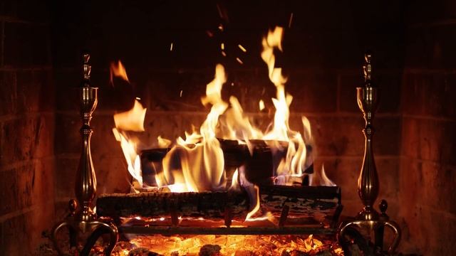 ? Cozy Fireplace Burning & Crackling ~ 4K Fireplace Ambience With No Music