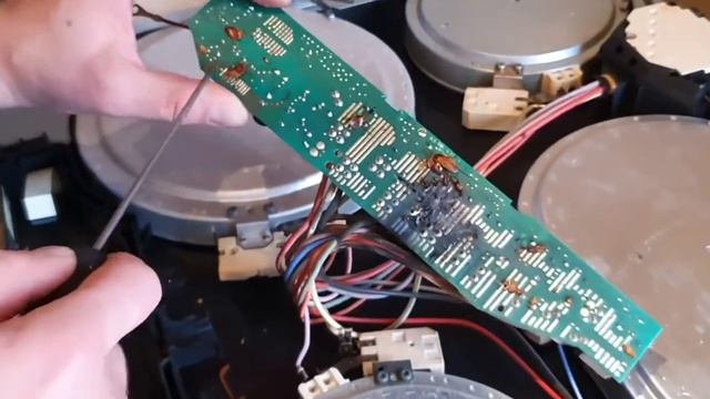 Ремонт варочной панели Bosch, при включении сразу горит конфорка.