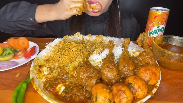 *CHICKEN LEG PIECE?ASMR EATING SPICY CHICKEN CURRY,EGG CURRY,WHITE RICE L FOOD VIDEOS L ASMR MUKBAN