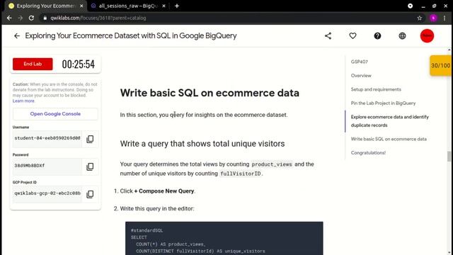 Exploring Your Ecommerce Dataset with SQL in Google BigQuery || BigQuery Basics for Data || GSP407 смотреть онлайн