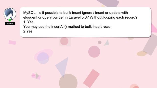 MySQL : Is it possible to builk insert ignore / insert or update with eloquent or query builder in смотреть онлайн