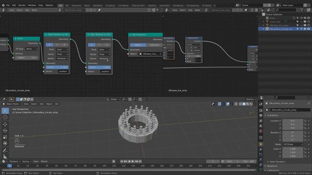 Blender 2.93 Geometry Nodes mograph: circular array смотреть онлайн