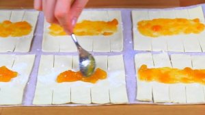 Быстрые СЛОЙКИ с ДЖЕМОМ / Как приготовить слойки из готового теста к чаю