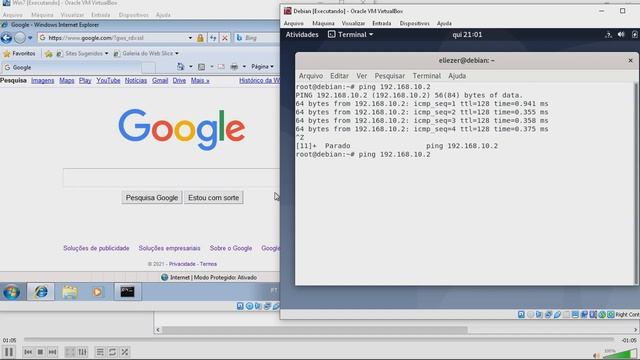 Debian, WinSERVER e Win7 Executando - Oracle VM VirtualBox 2021.06.03 смотреть онлайн