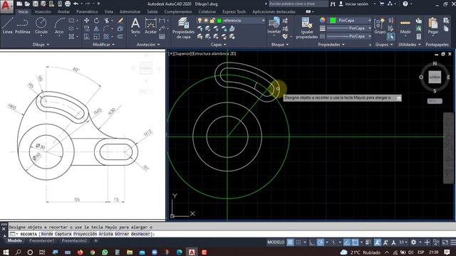 AutoCAD EJERCICIO 3. APRENDAMOS AUTOCAD DE UNA FORMA PRACTICA смотреть онлайн