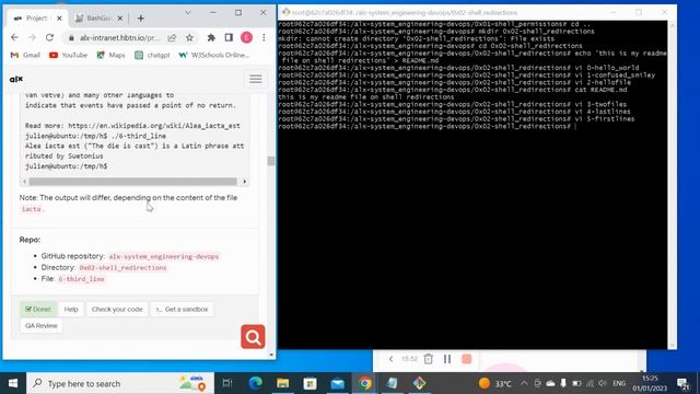 0x02 shell, I O Redirection and Filters quiz task, mandatory and advanced task смотреть онлайн