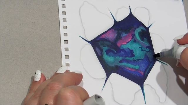 How To Create An Epic Night Sky Effect With Copic Markers And Paint Pens смотреть онлайн