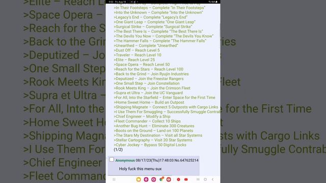 Starfield Achievements Leaks