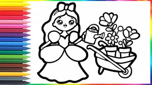 Как нарисовать принцессу с лейкой для детей