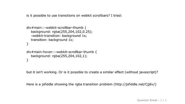CSS : use transition on ::-webkit-scrollbar? смотреть онлайн
