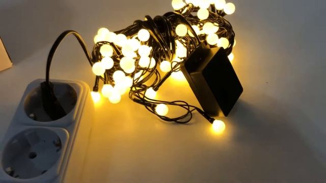 Обзор: Гирлянда-нить (String-Lights) внутренняя белый-теплый (пров.:черный; 7м) смотреть онлайн