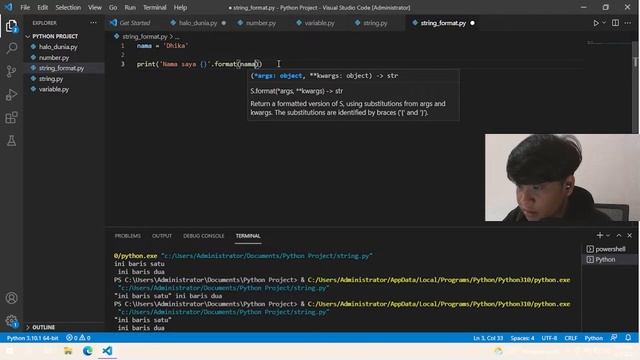 Tutorial Python Indonesia - Eps 10 String Format F-String смотреть онлайн
