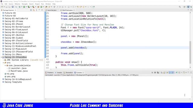 JCheckBox | Java Swing Tutorial for Beginners смотреть онлайн