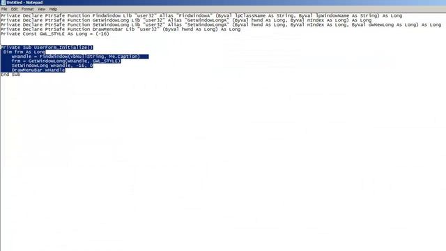 Create a Window without a Title Bar - VBA Microsoft Excel смотреть онлайн