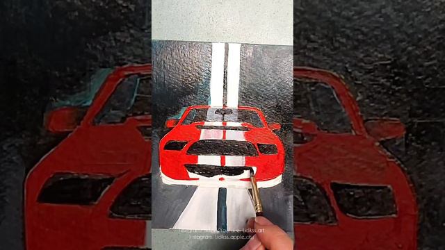 Рисунок спортивной машины акриловыми красками смотреть онлайн