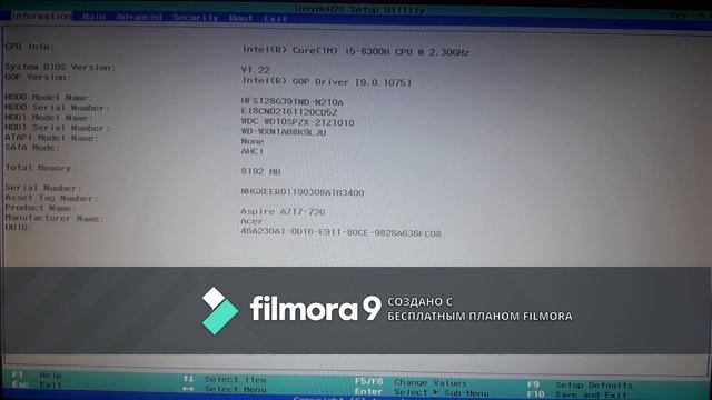 Как отключить функцию F1 - F12 , без нажатия кнопки Fn ( Windows 10 ) в ноутбуках ACER.