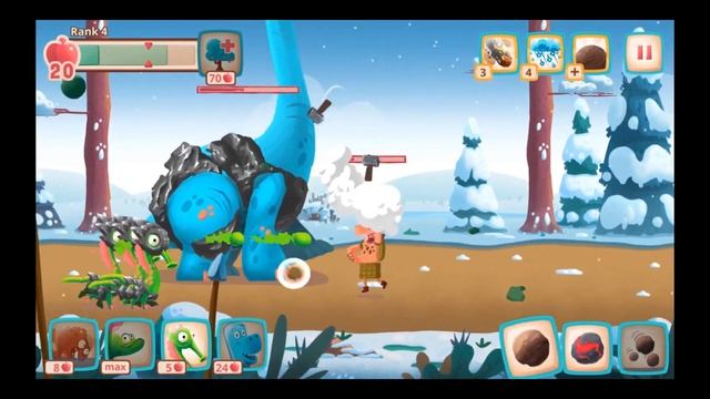 DINO BASH Dinosaur Army vs Caveman Defense Games Level 59 - 61 смотреть онлайн