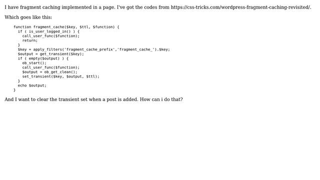 Wordpress: Add Hook for clearing transient when post is added смотреть онлайн