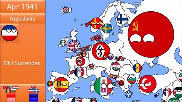 World War II In Europe In Countryballs