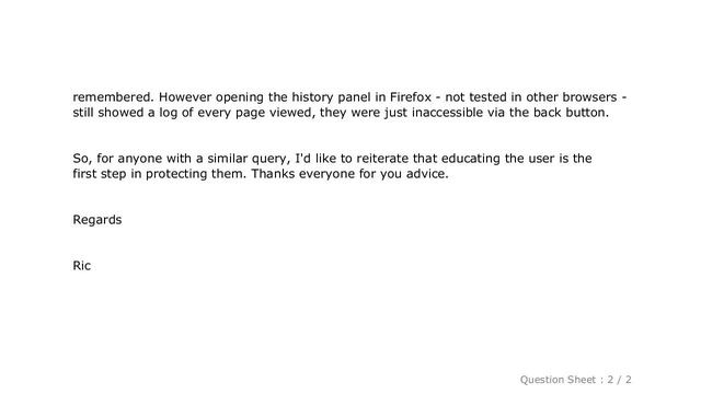 HTML : Stop browsers storing history of a visit смотреть онлайн