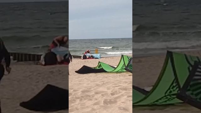 Кайтсёрфинг или кайтбординг на Балтике (Реваль. Польша) Rewal. Polska смотреть онлайн