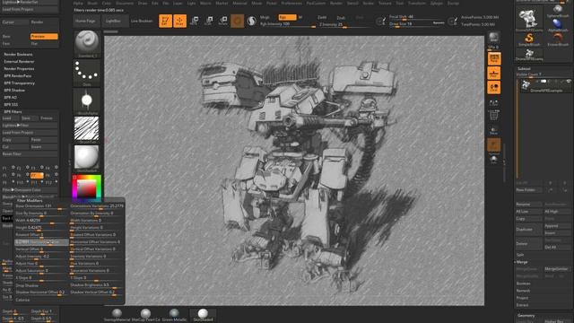 024 ZBrush BPR Filter Overpaint Color Sketch Lines смотреть онлайн
