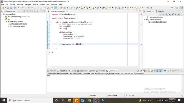 Java Program to Reverse a Number | Program to print reverse of a number | Java Interview Question смотреть онлайн