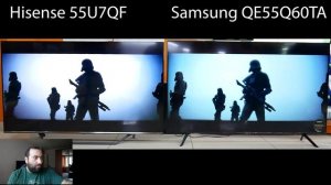 Сравнение qled tv Hisense 55U7QF vs Samsung QE55Q60TAU