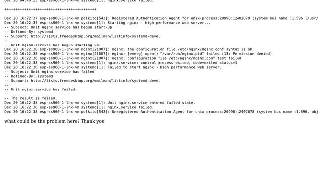 Unix & Linux: nginx failed to start смотреть онлайн