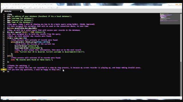 MySQLi Connection and Select Query смотреть онлайн