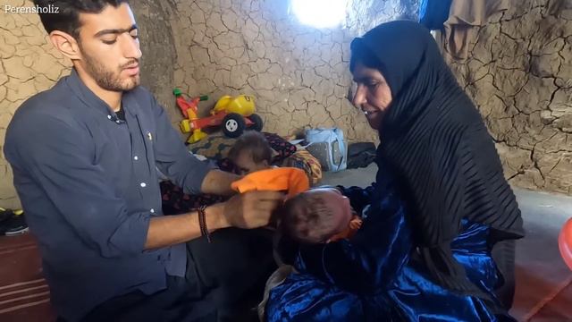 Bathing Etiquette: Zahra And Saleh's Mother Bathing Babies In The Hut