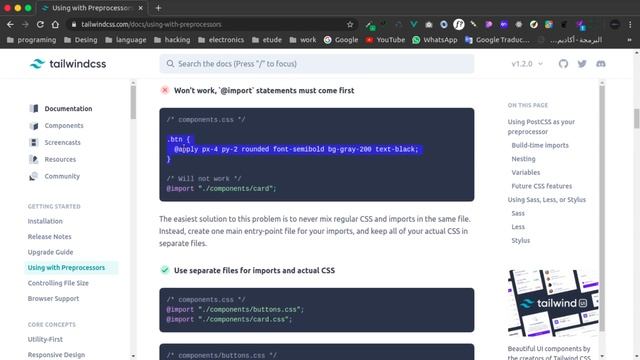التطبيق الأول : إستخدام Tailwindcss مع الـ preprocessors مثل sass , less смотреть онлайн
