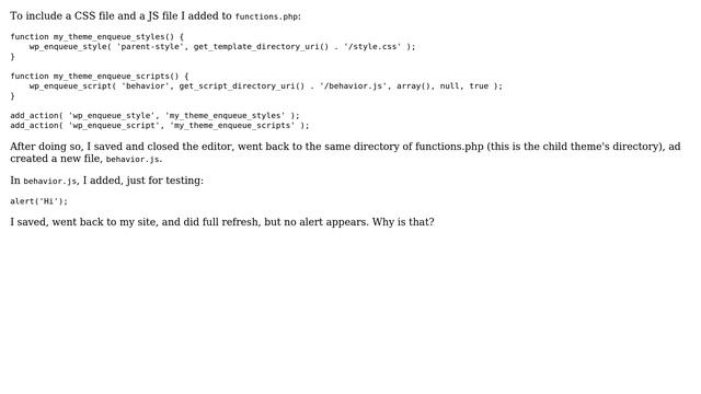 Wordpress: enqueue script won't work (enqueue style does work) смотреть онлайн