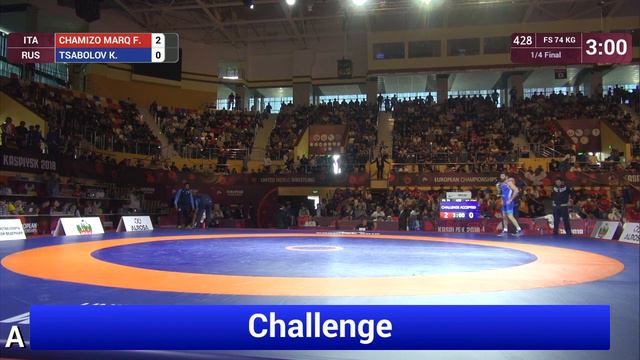1/4 FS - 74 kg: F. CHAMIZO MARQ (ITA) v. K. TSABOLOV (RUS) смотреть онлайн