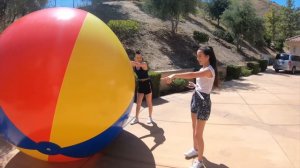 Worlds Largest Beach Ball - Merrell Twins