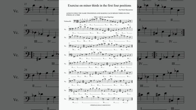 Exercise On The Third Minor For #cello #cmisschool #violoncello #maccarronecello #classicalmusic