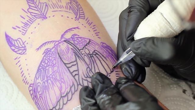 Black Tattoo Time Lapse | Line Tattoo смотреть онлайн