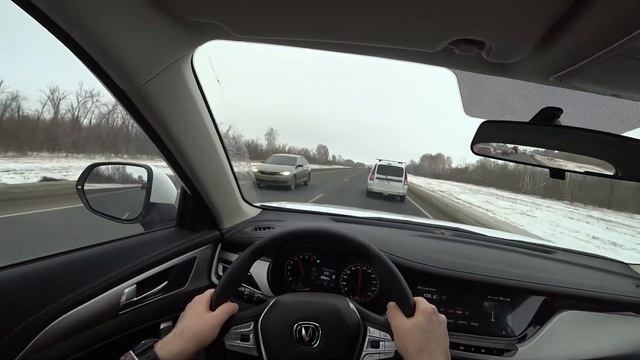 POV тестдрайв CHANGAN CS35 Plus на трассе (разгон, динамика, средний расход) смотреть онлайн