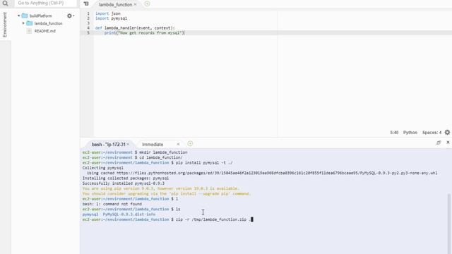 Creating A Lambda Package Linux/Mac/Cloud 9 смотреть онлайн