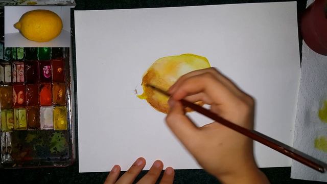 Как нарисовать лимон|Акварель смотреть онлайн