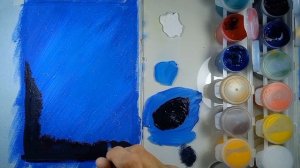 Очень лёгкий пейзаж гуашью для начинающих ПОЭТАПНО