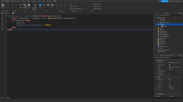 HOW TO MAKE A PART FALL WHEN TOUCHED ?️ Roblox Studio Tutorial смотреть онлайн