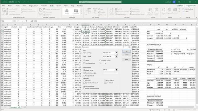 Excel: Skew Transformed Regression MLR OLS